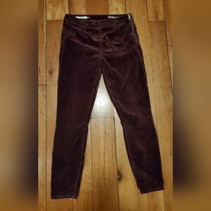Gap1969 Burgandy Velor Side Zip Legging